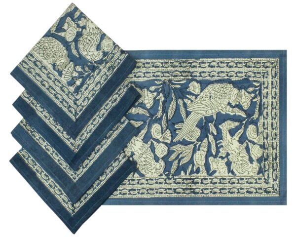 Designer Handblock Printed Rectangle Napkin for Japanese Living - Image 7