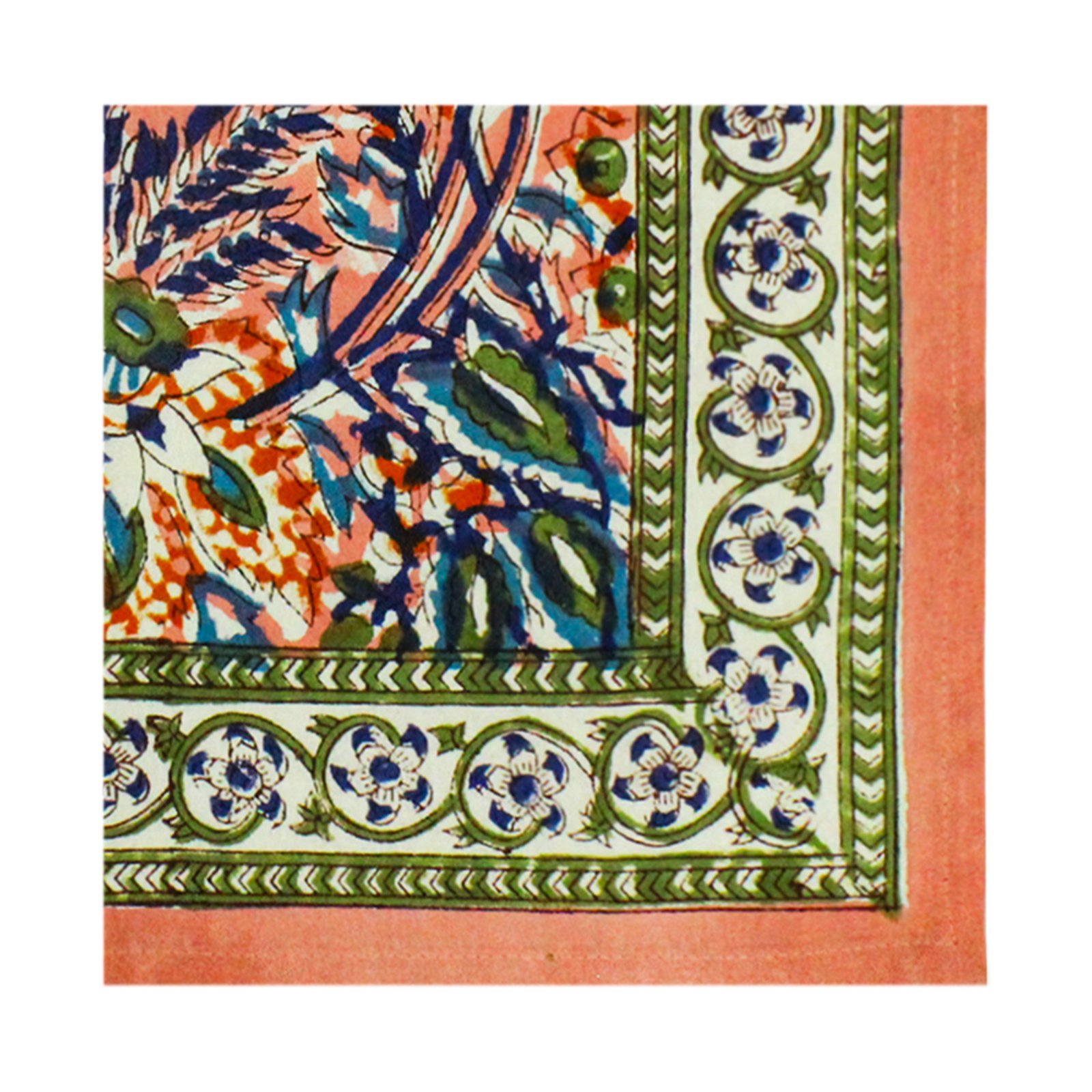 Designer Handblock Printed Square Napkin with Unique Artwork - Image 3