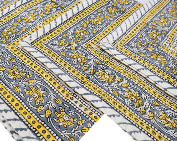 Handblock Printed Napkin Rectangle for Japanese Dining - Image 5