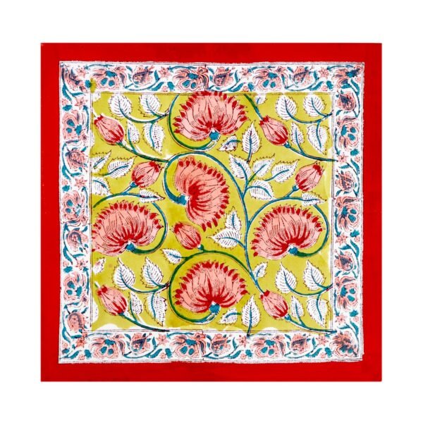 Handblock Printed Napkin Square for Elegant Homes