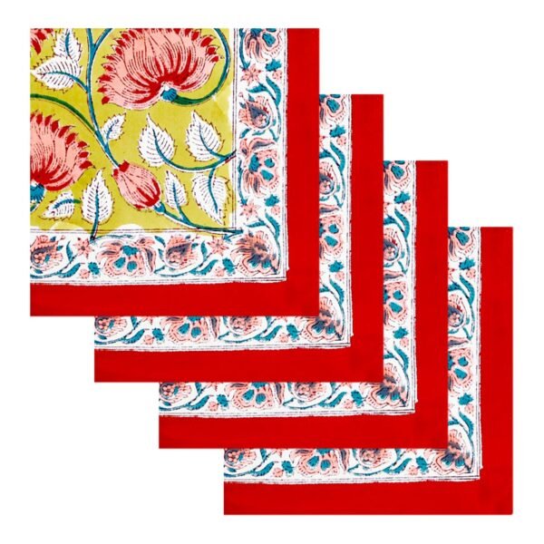 Handblock Printed Napkin Square for Elegant Homes - Image 2