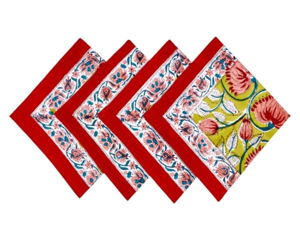 Handblock Printed Napkin Square for Elegant Homes - Image 4