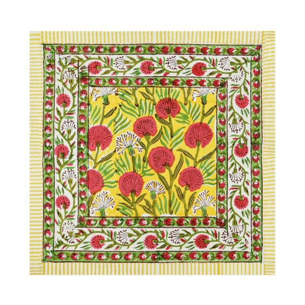Square Handblock Printed Napkin for Minimalist Style