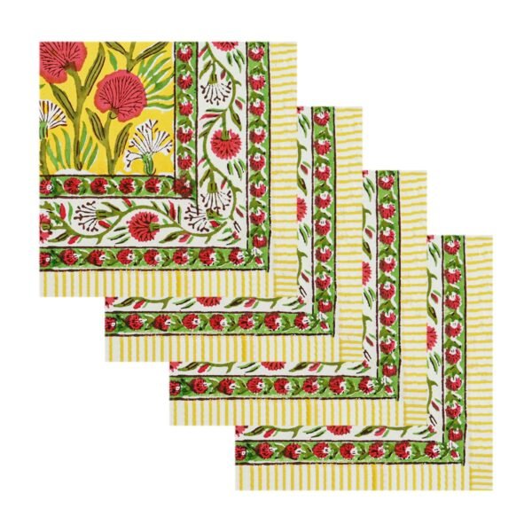 Square Handblock Printed Napkin for Minimalist Style - Image 2