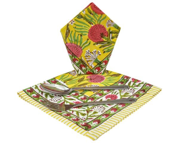 Square Handblock Printed Napkin for Minimalist Style - Image 6
