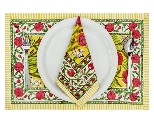 Square Handblock Printed Napkin for Minimalist Style - Image 7