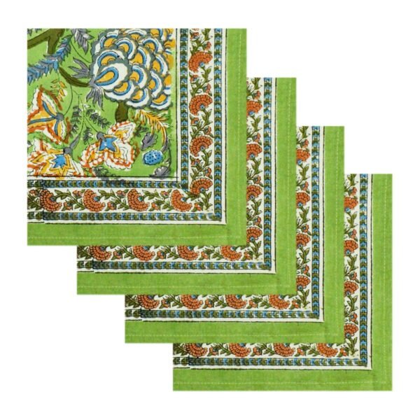 Handmade Handblock Printed Rectangle Napkin with Premium Cotton - Image 2