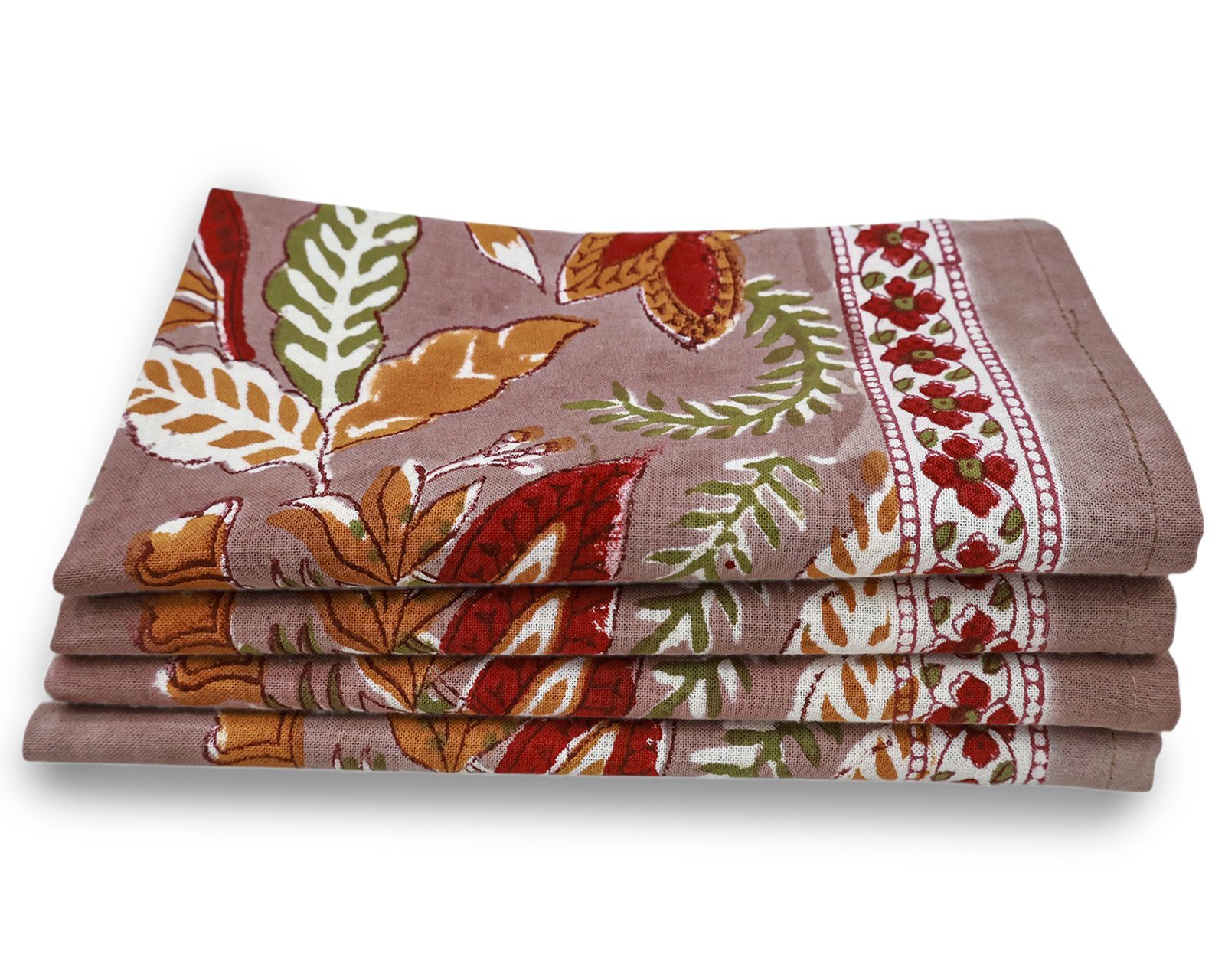 Handmade Handblock Printed Square Napkin with Artistic Prints - Image 6