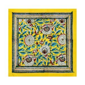 Cotton Handblock Printed Rectangle Napkin with Handmade Craft Cotton Handblock Printed Rectangle Napkin with Handmade Craft