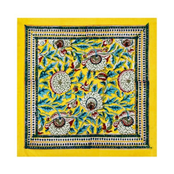Cotton Handblock Printed Rectangle Napkin with Handmade Craft