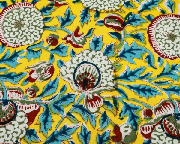 Cotton Handblock Printed Rectangle Napkin with Handmade Craft - Image 4