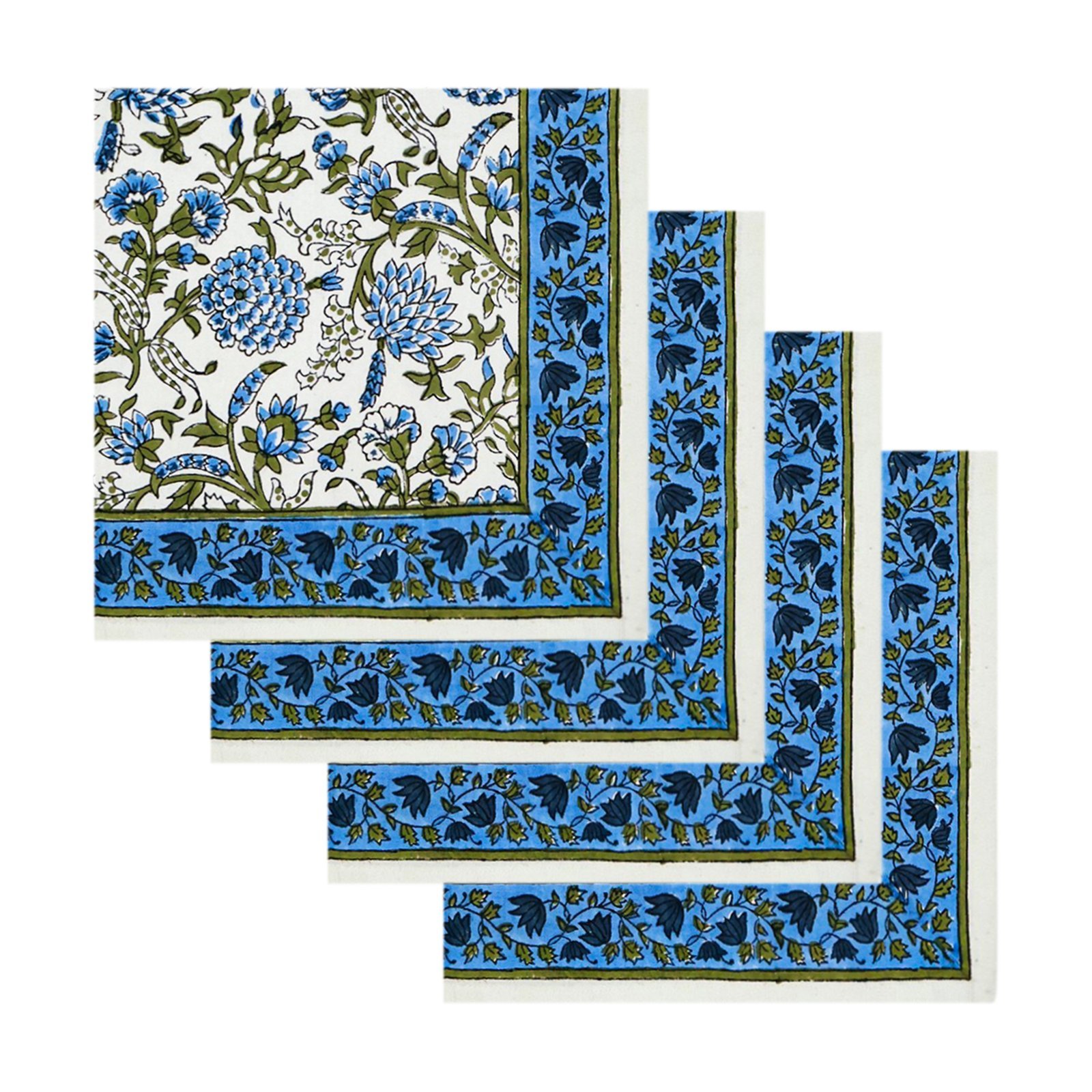 Cotton Handblock Printed Square Napkin for Luxury Homes - Image 2