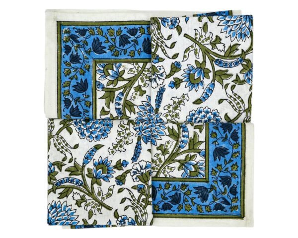 Cotton Handblock Printed Square Napkin for Luxury Homes - Image 5