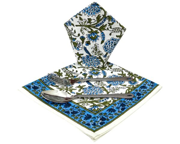 Cotton Handblock Printed Square Napkin for Luxury Homes - Image 6