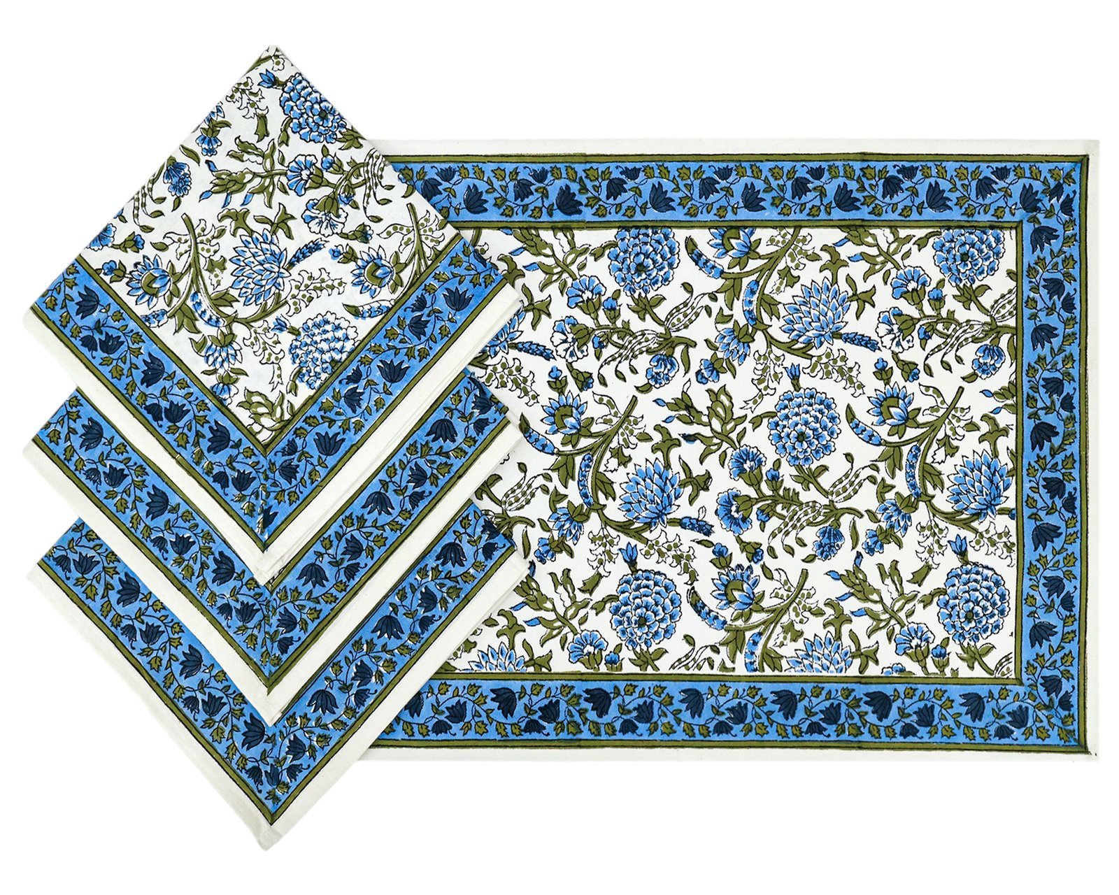 Cotton Handblock Printed Square Napkin for Luxury Homes - Image 7