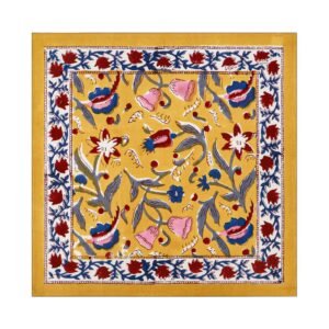Traditional Handblock Printed Rectangle Napkin with Vibrant Colors Traditional Handblock Printed Rectangle Napkin with Vibrant Colors