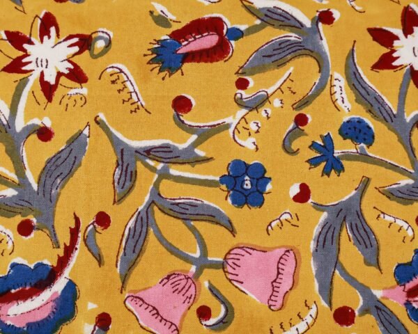 Traditional Handblock Printed Rectangle Napkin with Vibrant Colors - Image 4