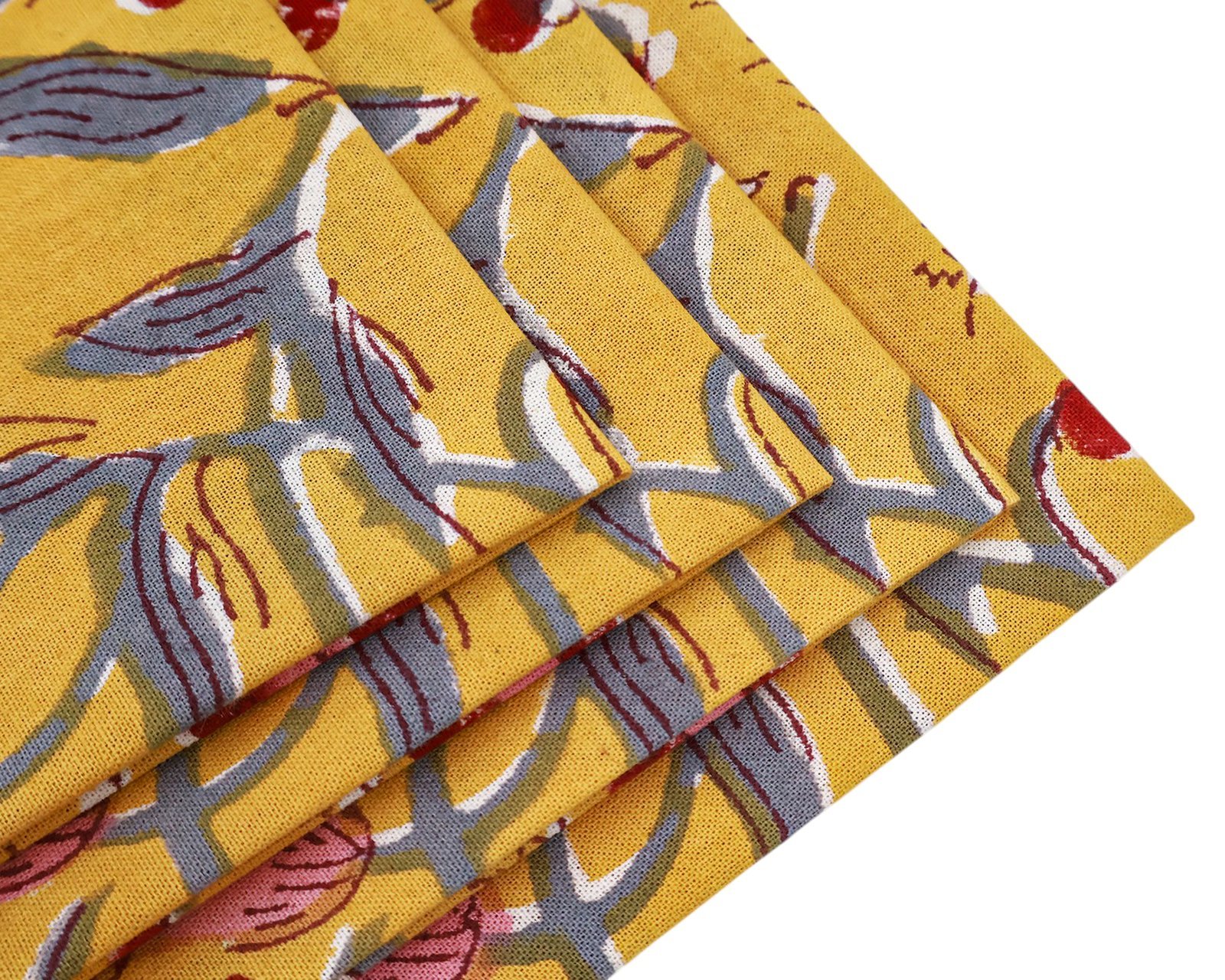 Traditional Handblock Printed Rectangle Napkin with Vibrant Colors - Image 5