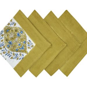 Traditional Handblock Printed Square Napkin for Small Tables Traditional Handblock Printed Square Napkin for Small Tables