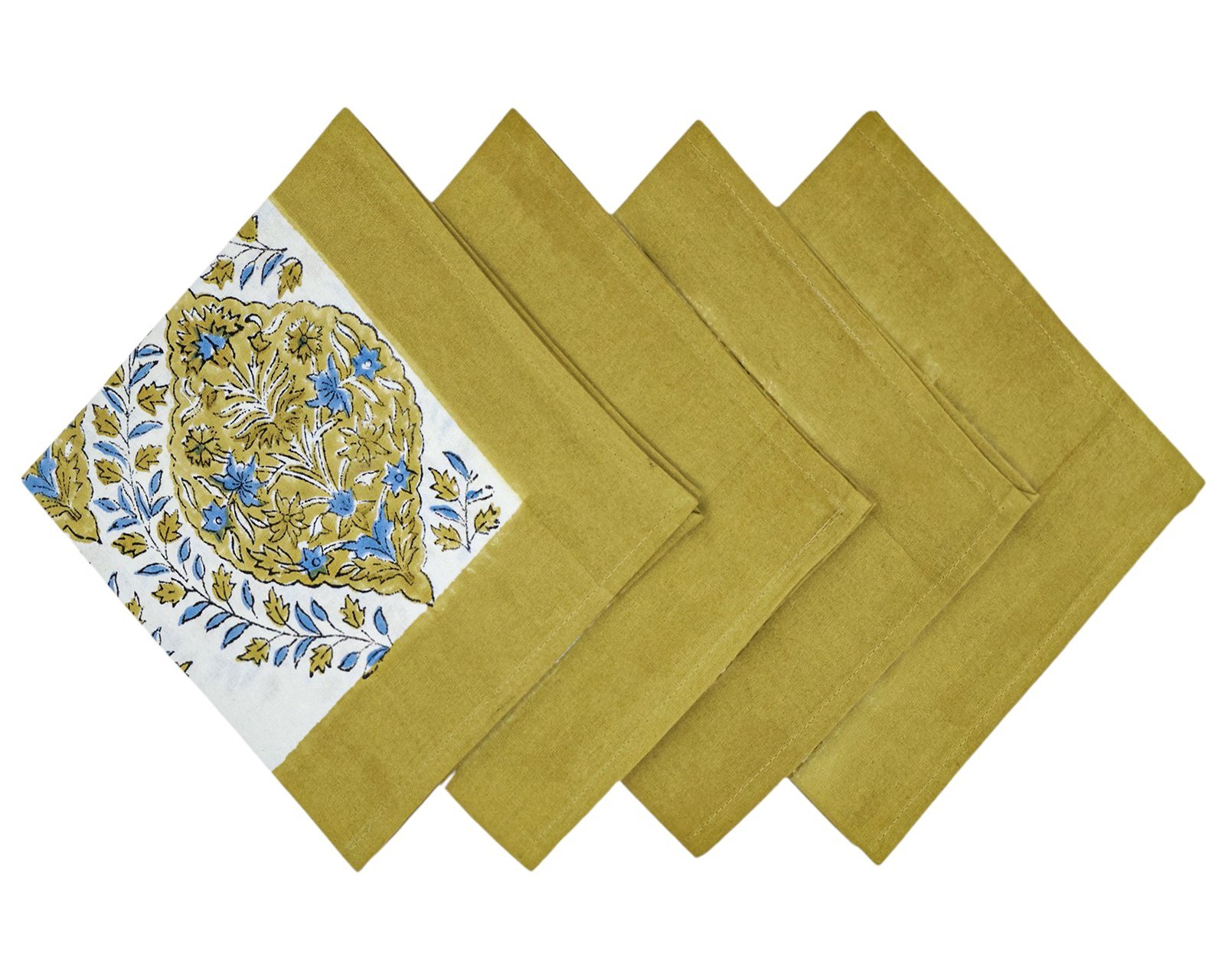 Traditional Handblock Printed Square Napkin for Small Tables