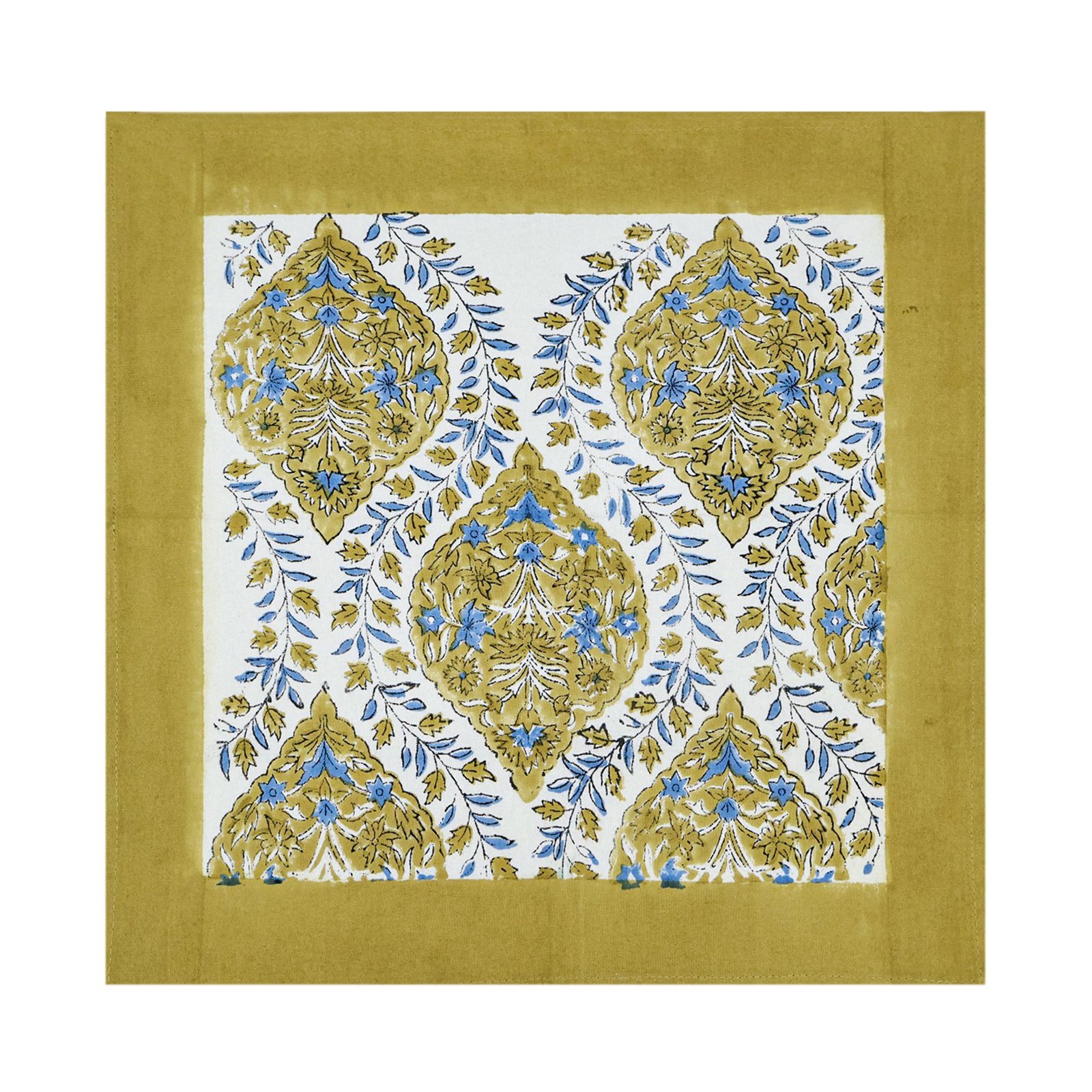 Traditional Handblock Printed Square Napkin for Small Tables - Image 2