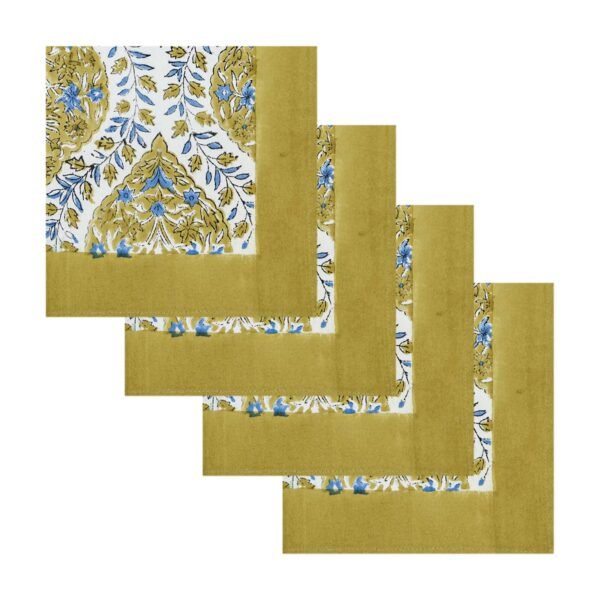 Traditional Handblock Printed Square Napkin for Small Tables - Image 3