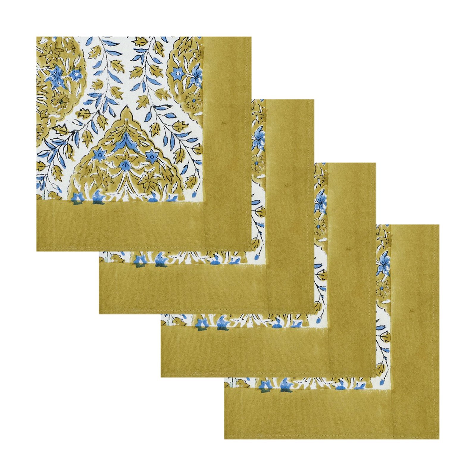 Traditional Handblock Printed Square Napkin for Small Tables - Image 3