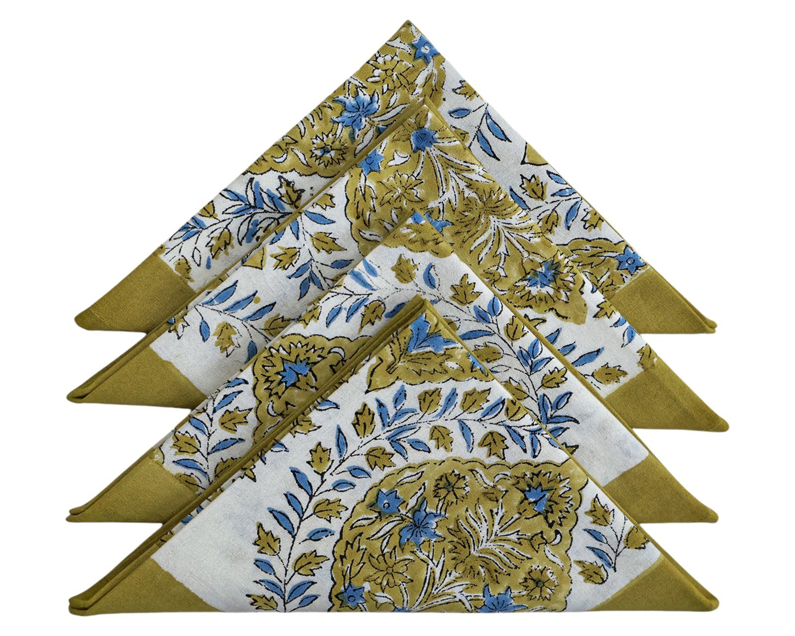 Traditional Handblock Printed Square Napkin for Small Tables - Image 6