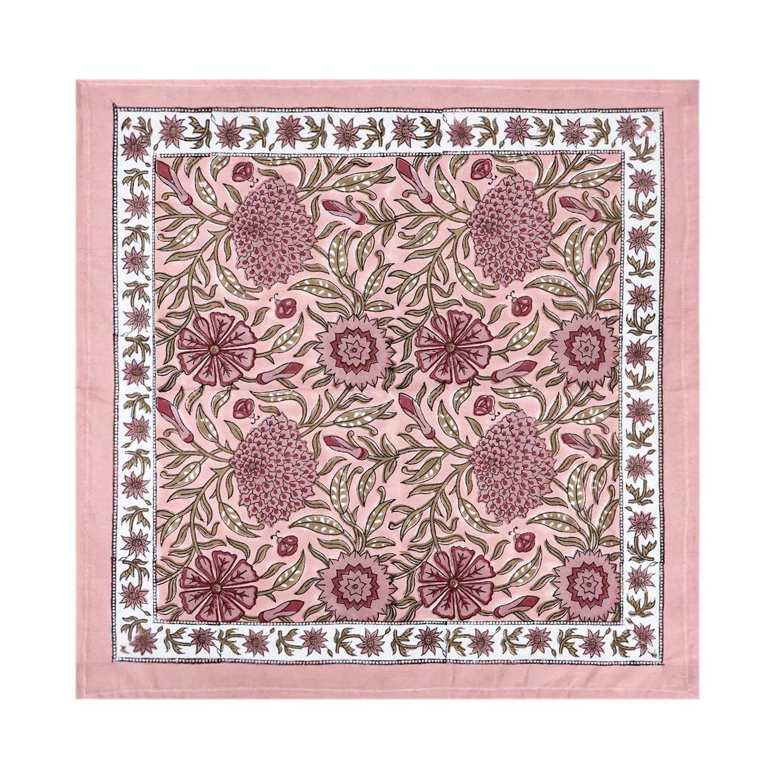 Square Handblock Printed Napkin for Minimalist Style