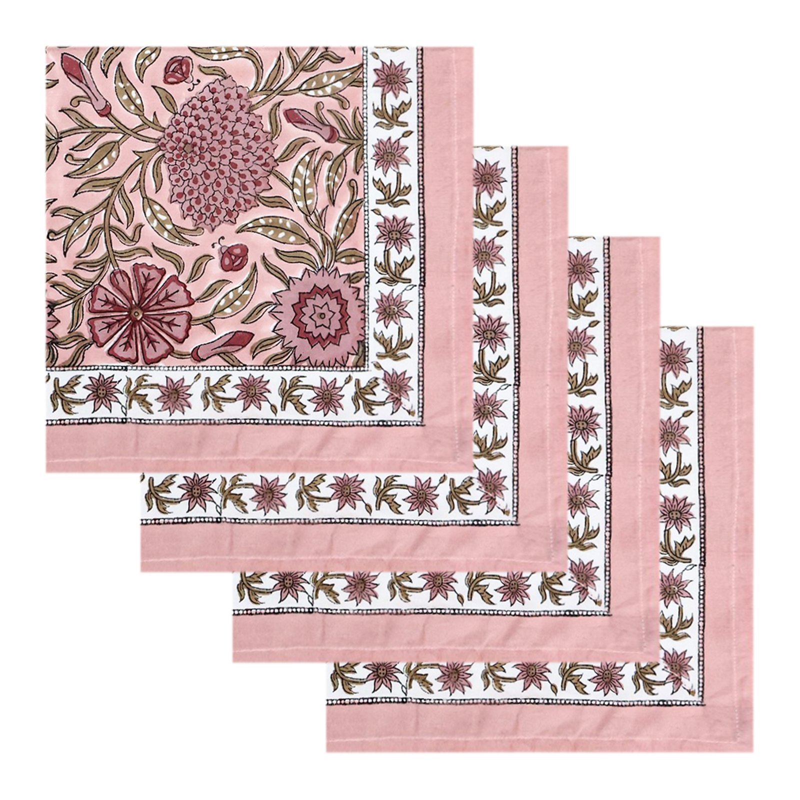 Square Handblock Printed Napkin for Minimalist Style - Image 2