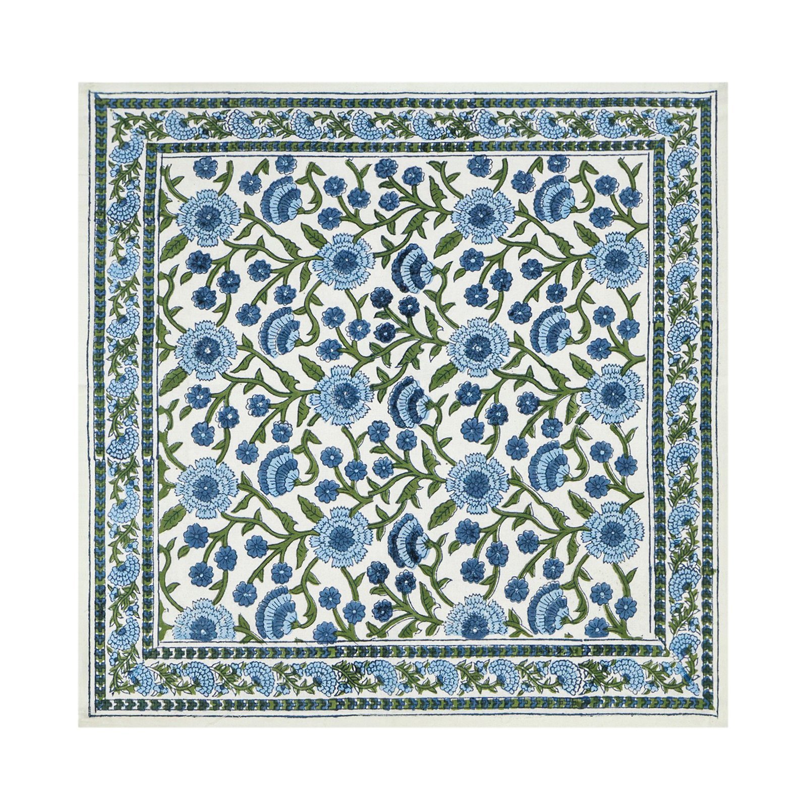 Cotton Handblock Printed Rectangle Napkin with Handmade Craft