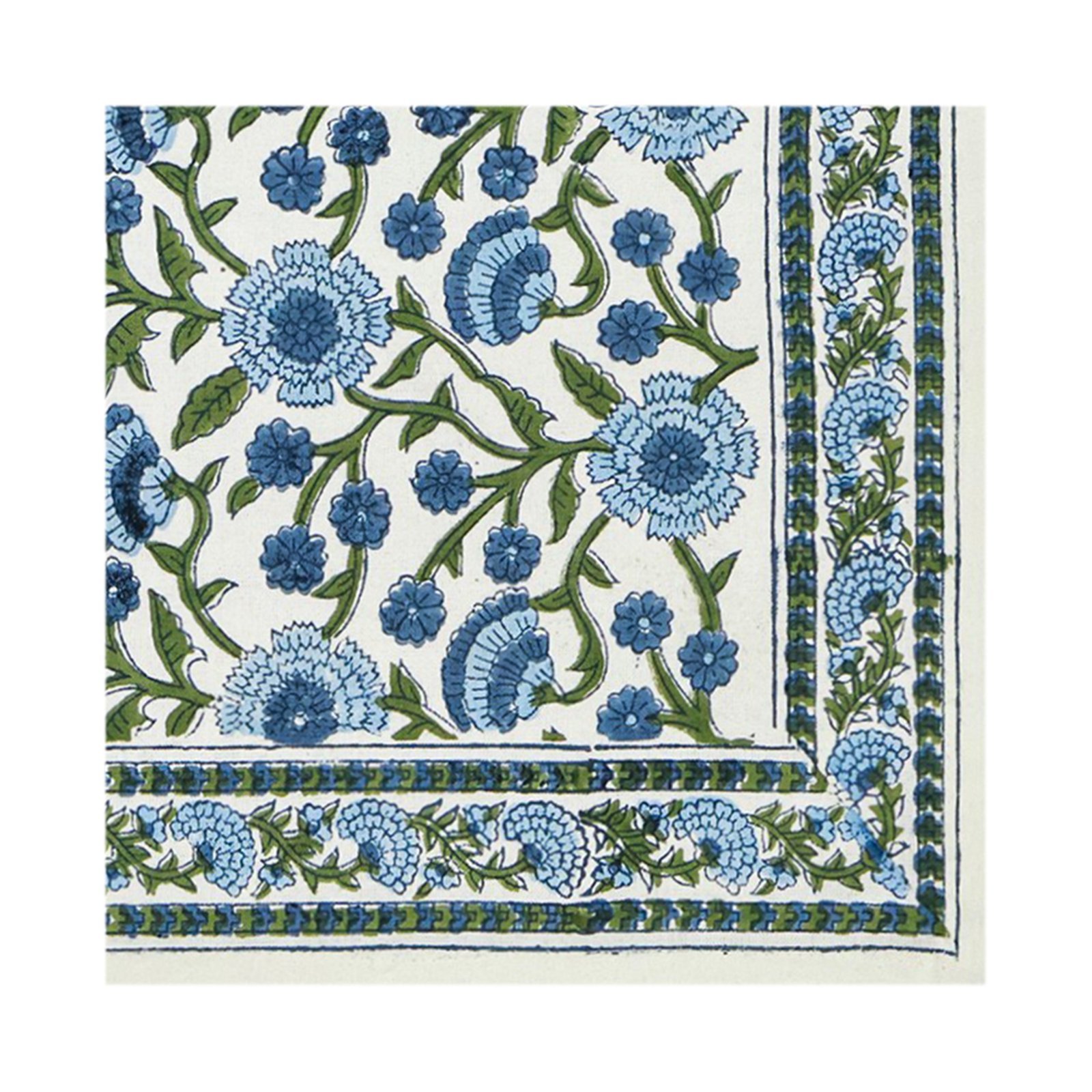 Cotton Handblock Printed Rectangle Napkin with Handmade Craft - Image 3