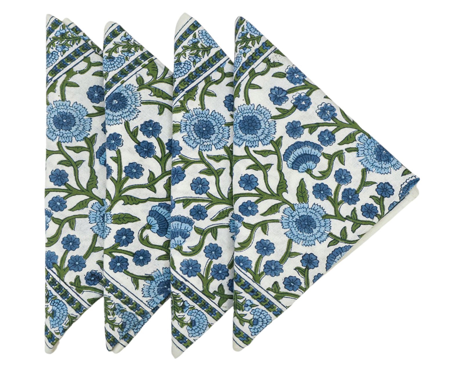 Cotton Handblock Printed Rectangle Napkin with Handmade Craft - Image 6
