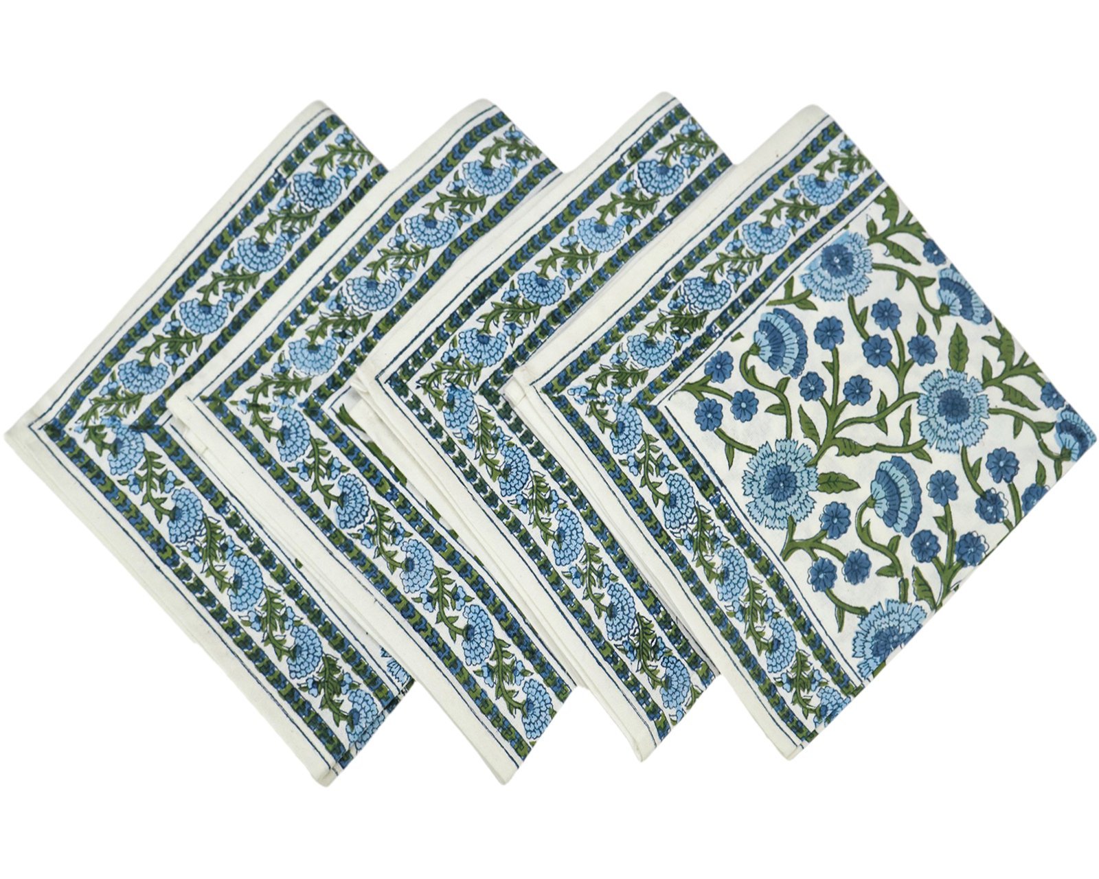 Cotton Handblock Printed Rectangle Napkin with Handmade Craft - Image 7