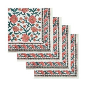 Cotton Handblock Printed Square Napkin for Luxury Homes Cotton Handblock Printed Square Napkin for Luxury Homes
