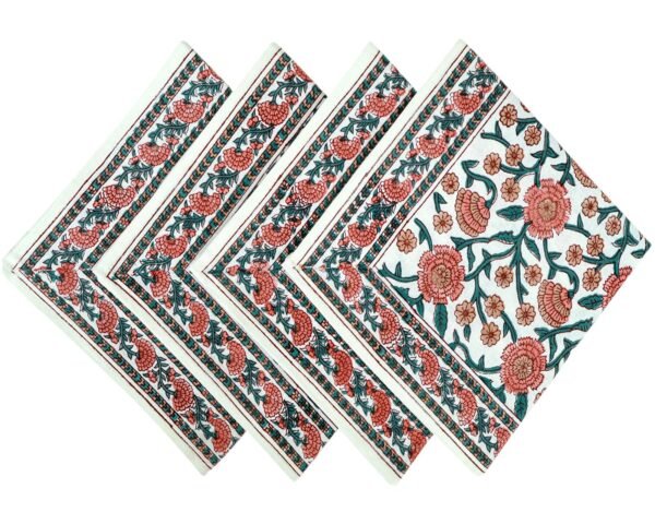 Cotton Handblock Printed Square Napkin for Luxury Homes - Image 6