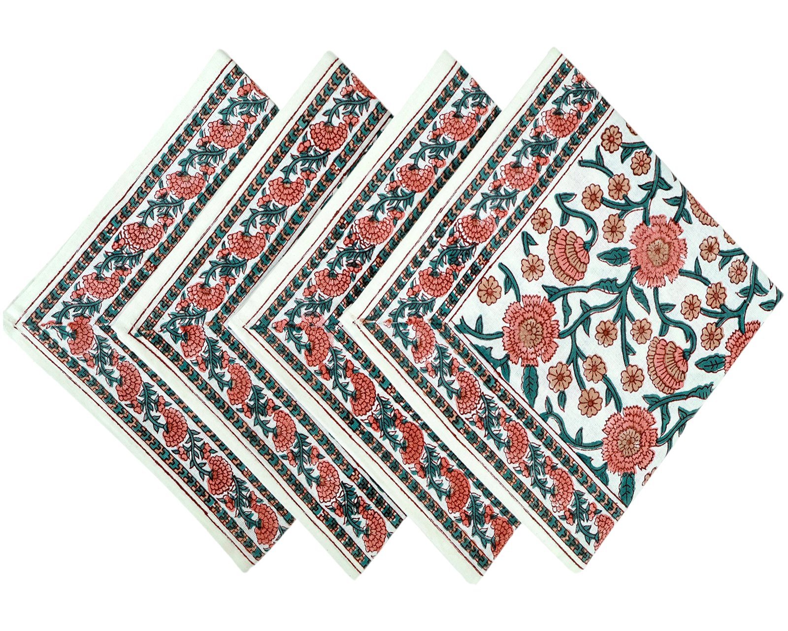 Cotton Handblock Printed Square Napkin for Luxury Homes - Image 6