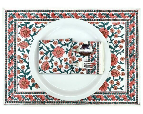 Cotton Handblock Printed Square Napkin for Luxury Homes - Image 7