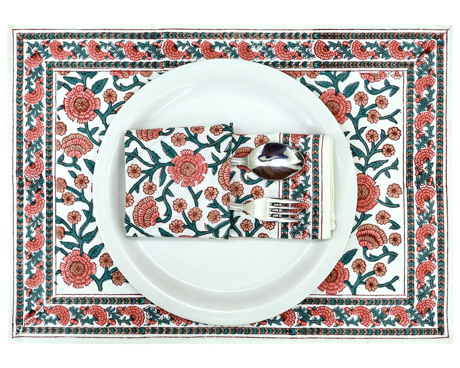 Cotton Handblock Printed Square Napkin for Luxury Homes - Image 7