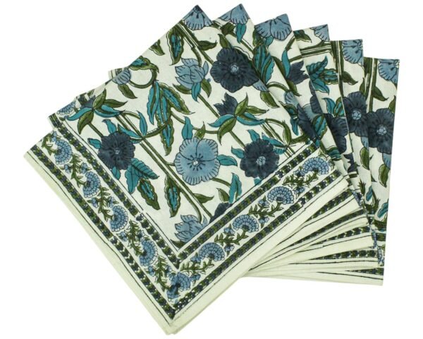 Exclusive Handblock Printed Square Napkin with Durable Fabric