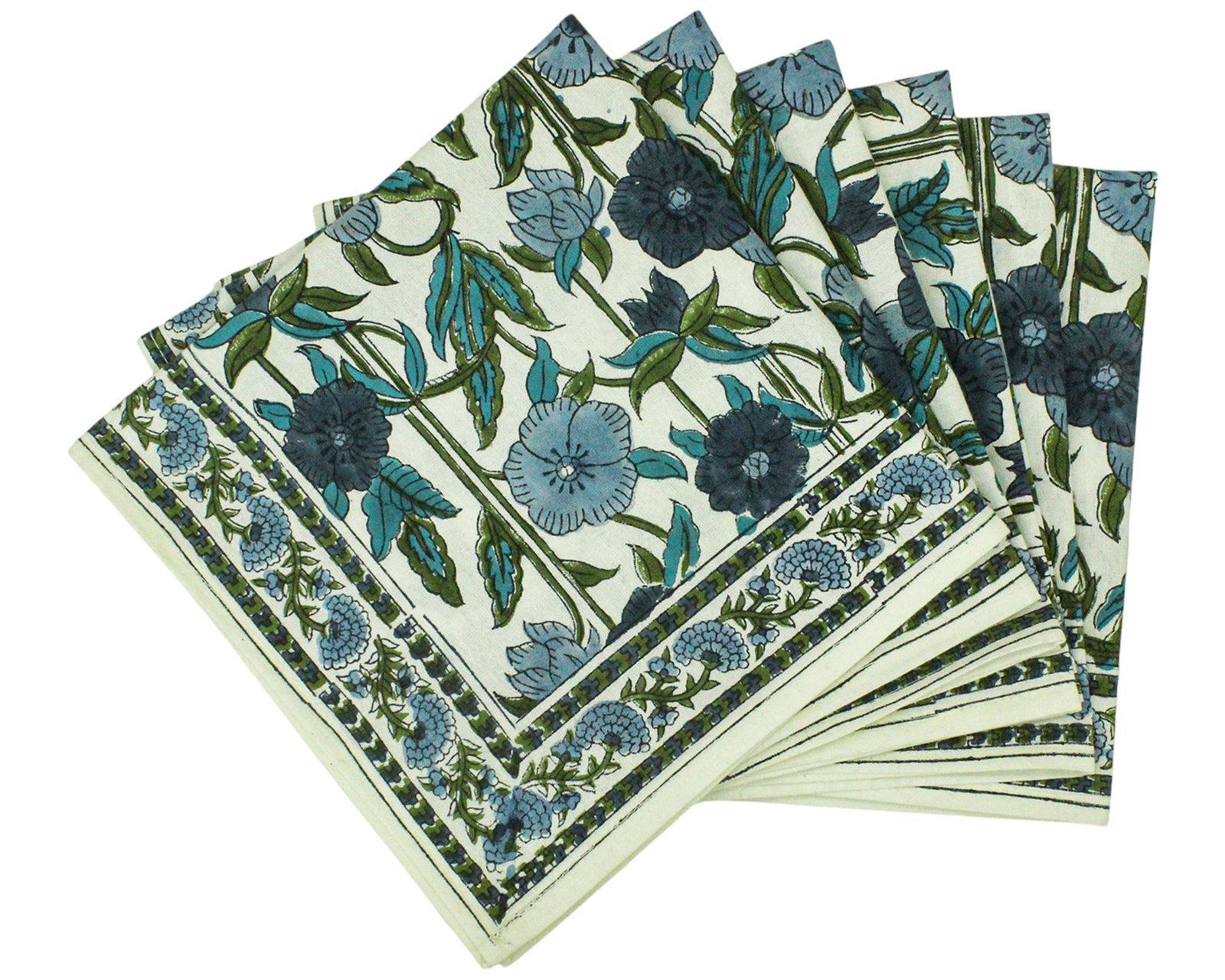 Exclusive Handblock Printed Square Napkin with Durable Fabric