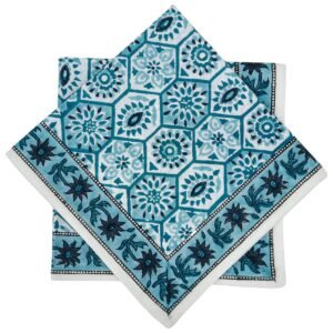 Modern Handblock Printed Square Napkin with Timeless Design Modern Handblock Printed Square Napkin with Timeless Design