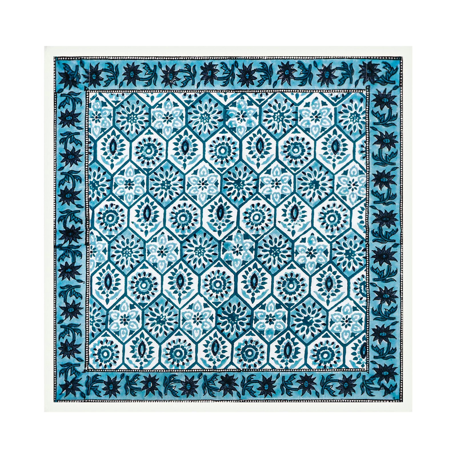 Modern Handblock Printed Square Napkin with Timeless Design - Image 2
