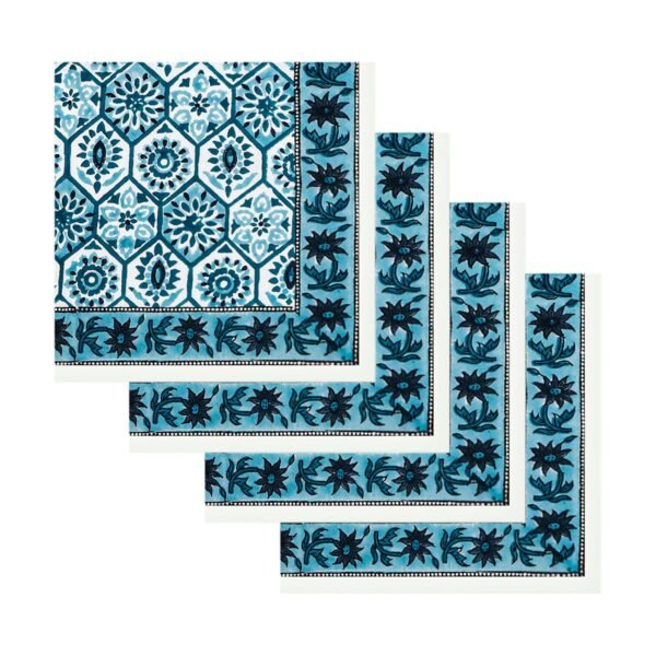 Modern Handblock Printed Square Napkin with Timeless Design - Image 3