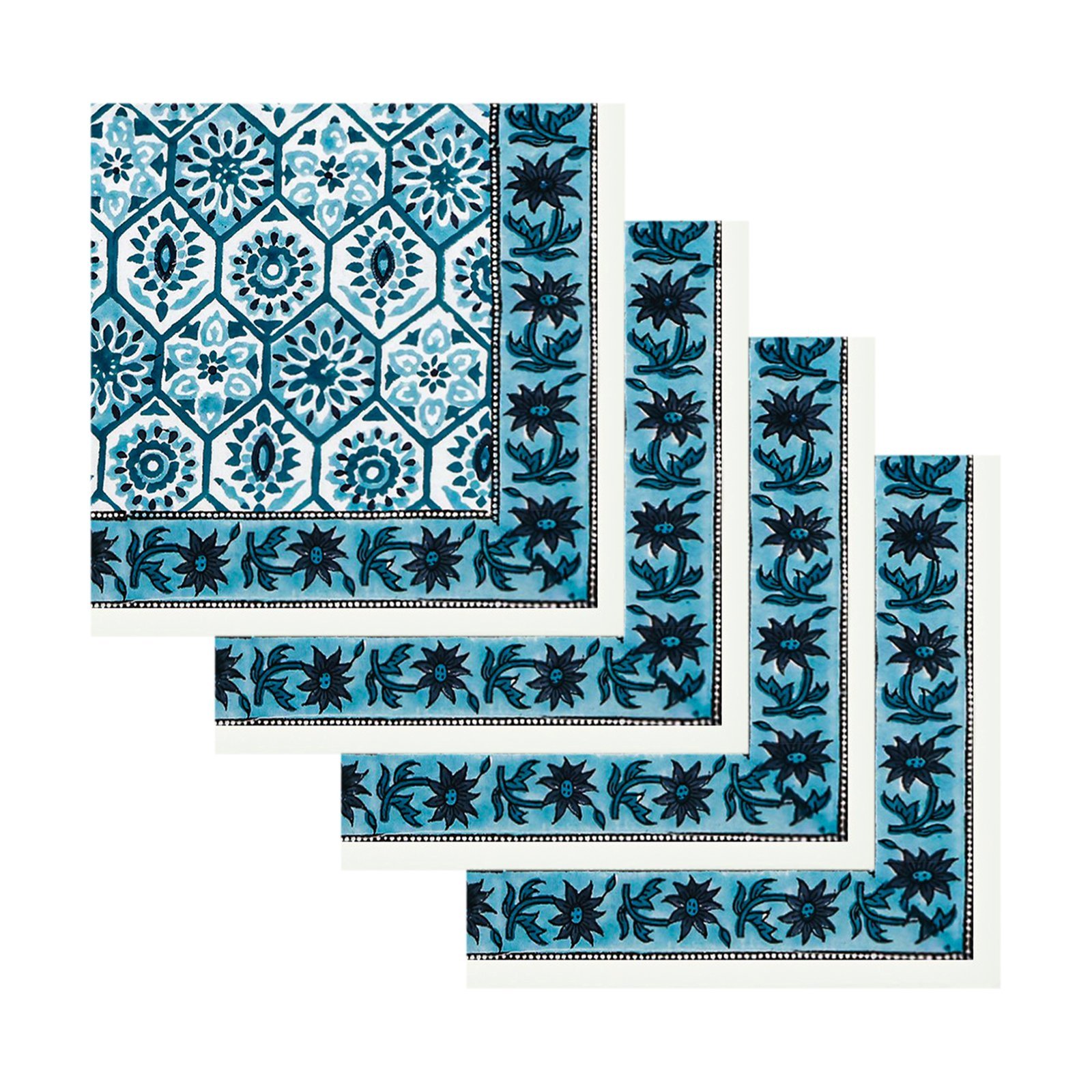 Modern Handblock Printed Square Napkin with Timeless Design - Image 3