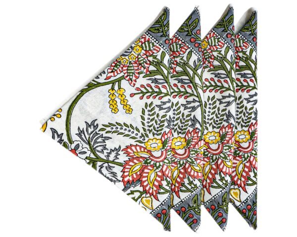 Designer Handblock Printed Square Napkin with Unique Artwork - Image 6