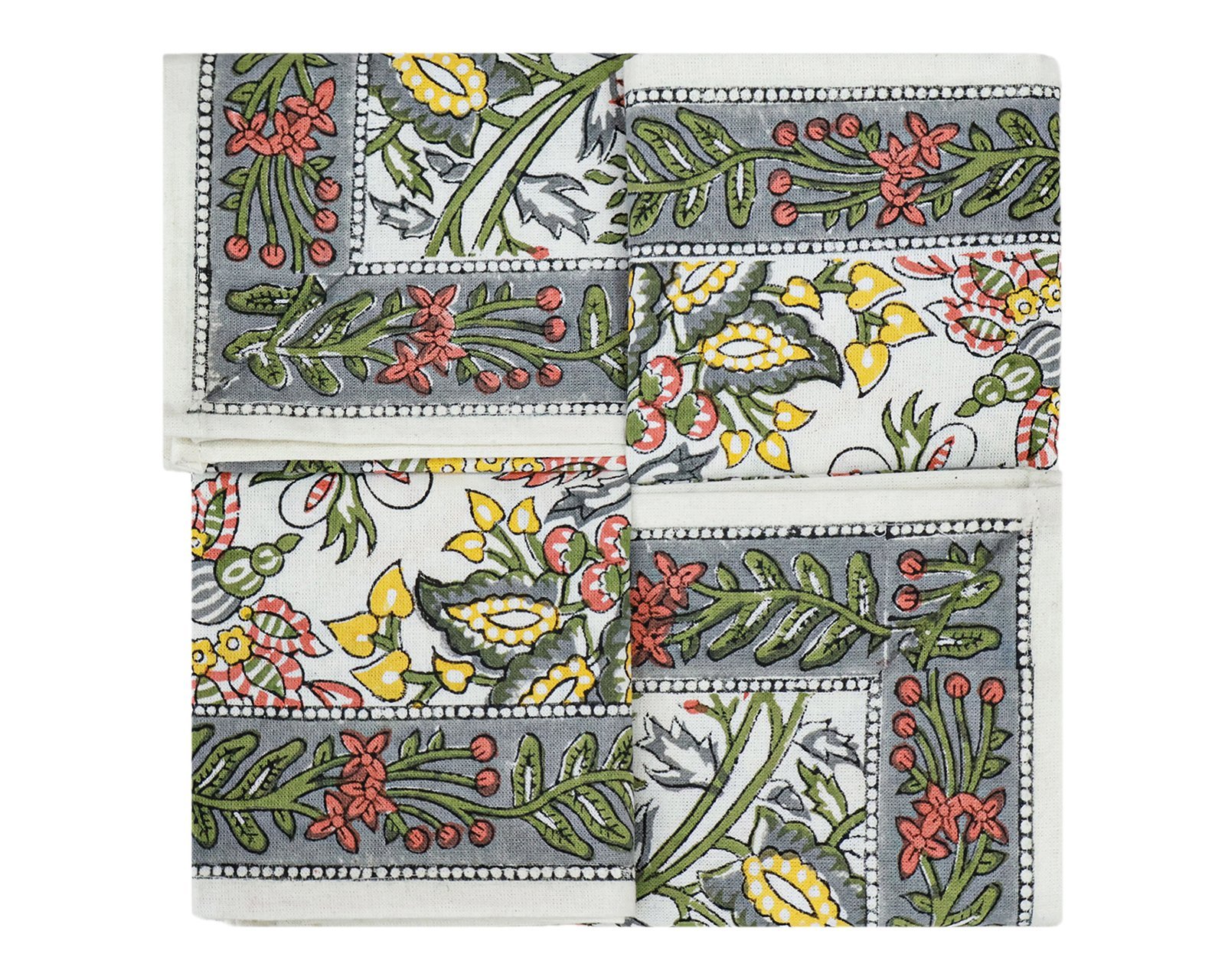 Designer Handblock Printed Square Napkin with Unique Artwork - Image 7