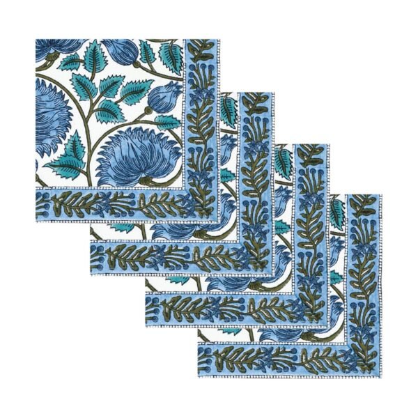 Square Handblock Printed Napkin for Minimalist Style - Image 2