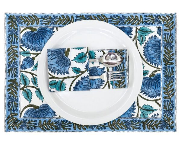 Square Handblock Printed Napkin for Minimalist Style - Image 6