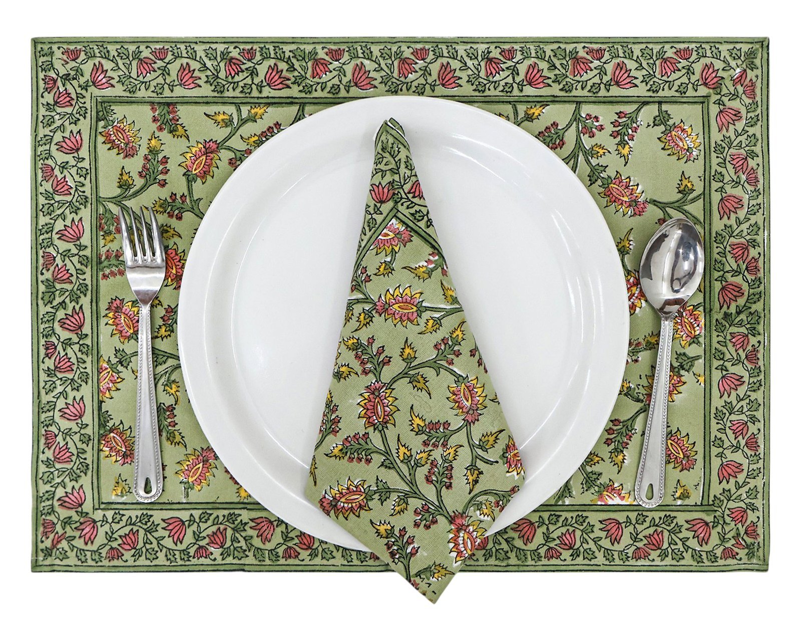 Handmade Handblock Printed Rectangle Napkin with Premium Cotton - Image 6